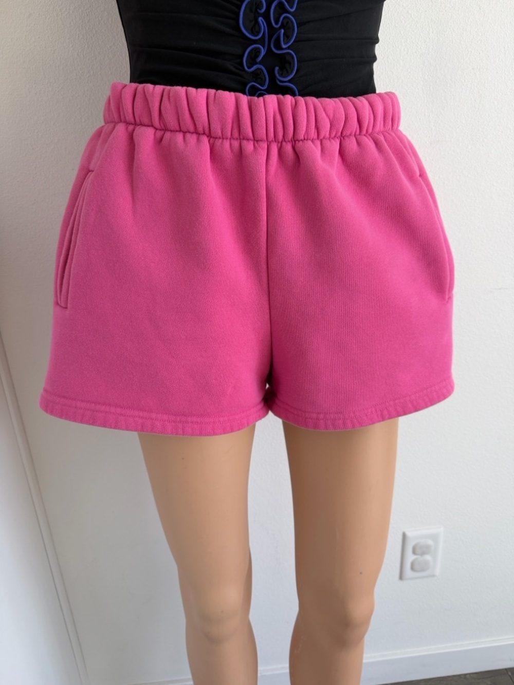 Women’s Pink Athletic Fleece Shorts with Elastic Waist